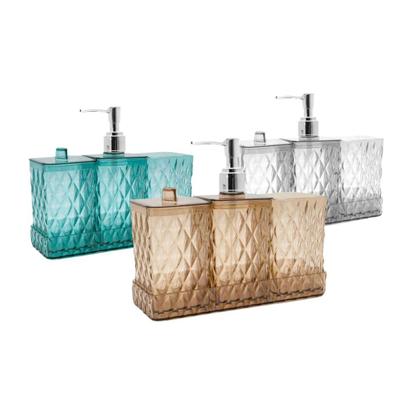 Imagem de Kit Banheiro Lavabo Glamour 4 peças Plasútil Organizador de Utensílios de Banheiro e Lavabo Luxo