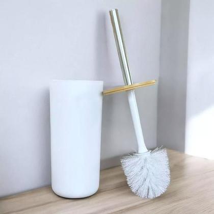 Imagem de Kit Banheiro Lavabo Luxo Conjunto Completo 4 Pçs Bambú Com Lixeira