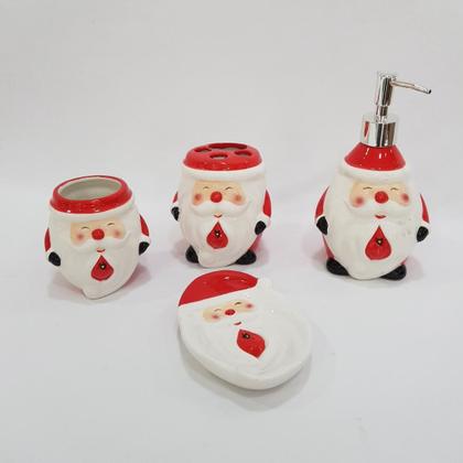 Imagem de Kit banheiro natal 4 peças cerâmica