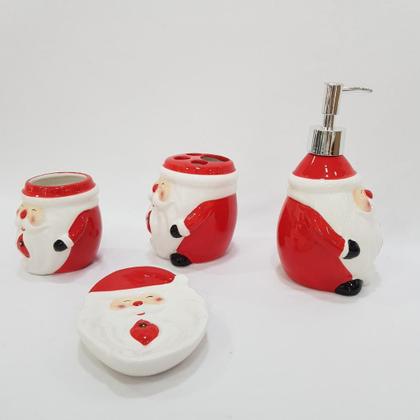Imagem de Kit banheiro natal 4 peças cerâmica
