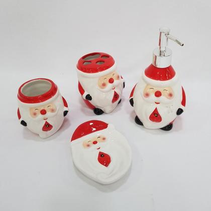 Imagem de Kit banheiro natal 4 peças cerâmica