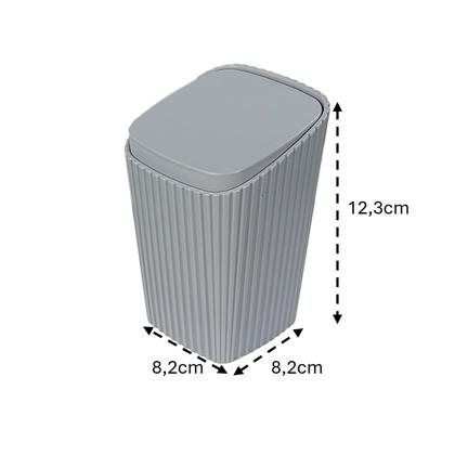 Imagem de Kit Banheiro Porta Escova Cotonete Dispenser Saboneteira New Square Cinza - Coza