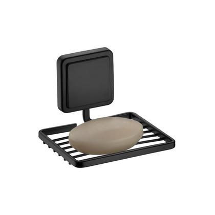 Imagem de Kit banheiro preto fosco 6 peças fixaçao por adesivo Norbond Future