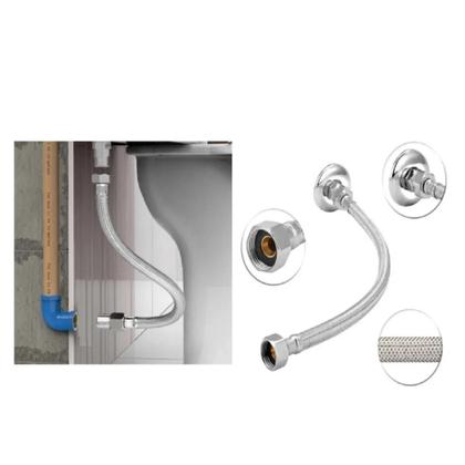 Imagem de Kit Banheiro Sifão + Valvula Click + Engate 40cm Cromado Lux