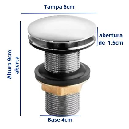 Imagem de Kit Banheiro Sifão + Valvula Click + Engate 40cm Cromado Lux