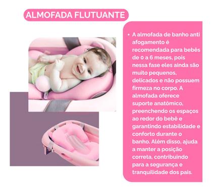 Imagem de Kit Banho Bebê Banheira Dobrável Com Rede E Almofada Flutua