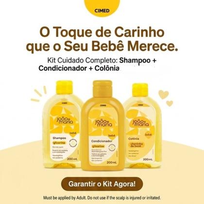 Imagem de Kit Banho de Bebê Shampoo Condicionador Colonia Joao e maria