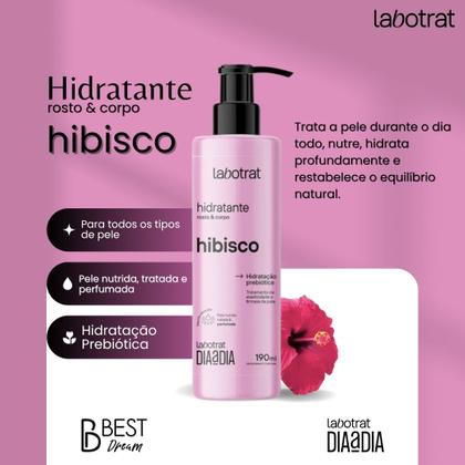 Imagem de Kit Banho Premium Labotrat Hibisco Completo 4 Produtos C/ Body Splash Cheiro De Fruta Corpo E Rosto