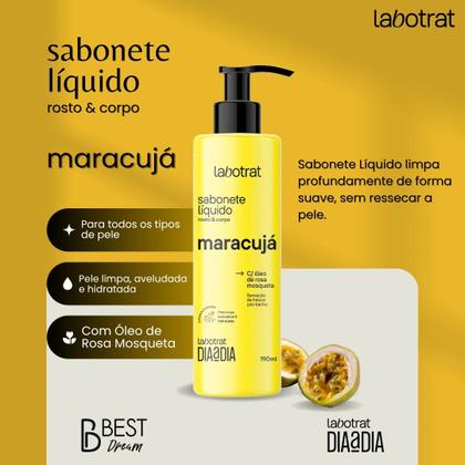 Imagem de Kit Banho Premium Labotrat Maracuja Completo 4 Produtos C/ Sais Corpo E Rosto Cheiro De Fruta