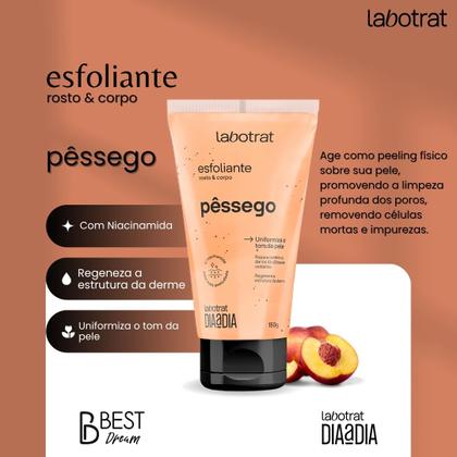 Imagem de Kit Banho Premium Labotrat Pêssego Completo 4 Produtos C/ Sais Corpo E Rosto Cheiro De Fruta
