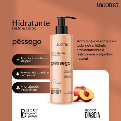 Imagem de Kit Banho Premium Labotrat Pêssego Completo 4 Produtos C/ Sais Corpo E Rosto Cheiro De Fruta