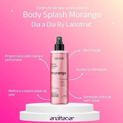 Imagem de Kit Banho Sabonete Sais de Banho Esfoliante e Body Splash Morango Labotrat Pele Macia e Hidratada