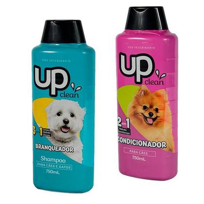 Imagem de Kit Banho Shampoo Pet 750ml + Condicionador Pet 750ml Up Clean 