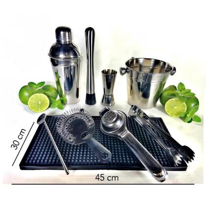 Imagem de Kit Bar Inox Coqueteleira 500 Ml Caipirinha Completão