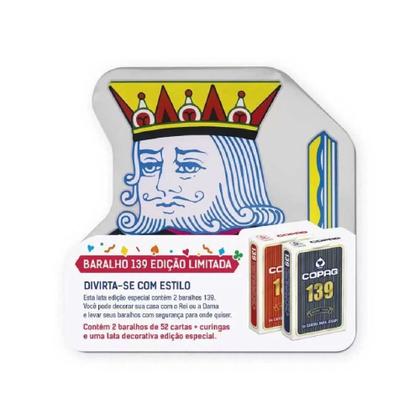 Imagem de Kit Baralho Copag 139 Truco Poker Pife Buraco Edição limitada Lata decorativa