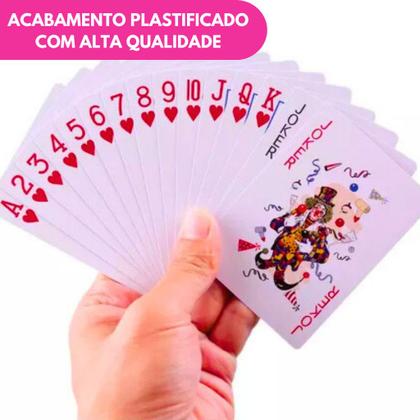 Imagem de Kit Baralho Duplo Profissional Jogo 108 Cartas 100% Plástico Com Estojo Resistente
