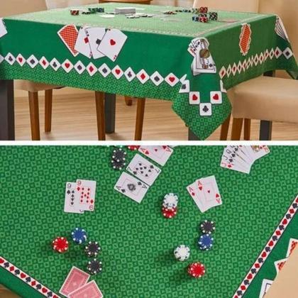 Imagem de Kit Baralho Original Copag Com Toalha De Mesa Lepper 1,5m x 1,5m Ideal para jogar Truco Tranca Cacheta Poker