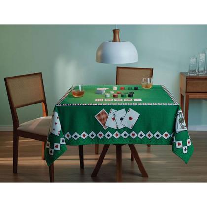 Imagem de Kit Baralho Original Copag Com Toalha De Mesa Lepper 1,5m x 1,5m Ideal para jogar Truco Tranca Cacheta Poker