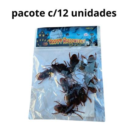 Imagem de Kit Baratas Halloween decoração pegadinha C/12 borracha