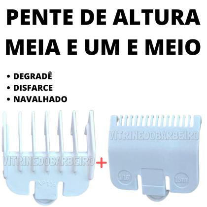 Imagem de Kit Barbearia 2 Pente Disfarce 0,5 E 1,5 Para Máquinas De Corte