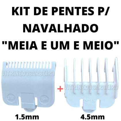 Imagem de Kit Barbearia 2 Pente Disfarce 0,5 E 1,5 Para Máquinas De Corte