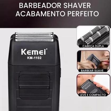 Imagem de Kit Barbearia Completo Com Maquinas Tesouras E Suporte Mdf