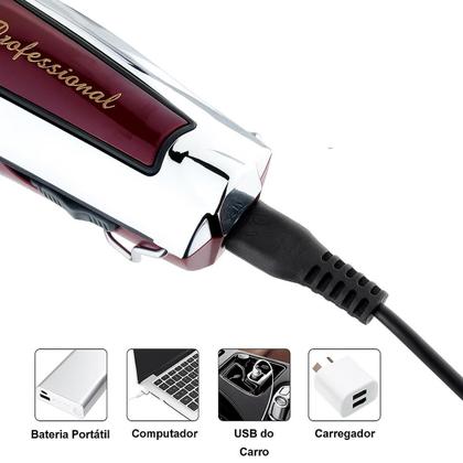 Imagem de Kit Barbeiro Kemei Digital Para Barba E Pezinho