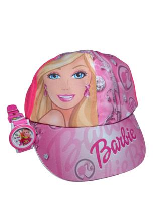 Imagem de Kit Barbie Boné + Relogio Infantil Kit Rosa Lindo