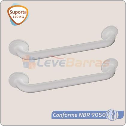 Imagem de Kit Barra de Apoio para Lavatório de Canto Alumínio Branco