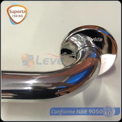 Imagem de Kit Barra de Apoio para Lavatório de Canto Alumínio Polido