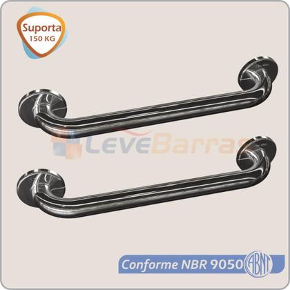 Imagem de Kit Barra de Apoio para Lavatório de Canto Alumínio Polido