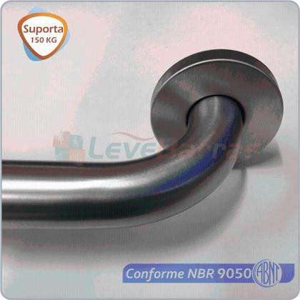 Imagem de Kit Barra de Apoio para Lavatório de Canto Inox Escovado