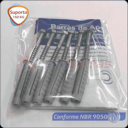 Imagem de Kit Barra de Apoio para Lavatório de Canto Inox Escovado