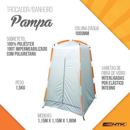 Imagem de Kit Barraca Banheiro Portatil Trocador Pampa + Chuveiro Camping Ducha Eletrica 12v Shower Nautika