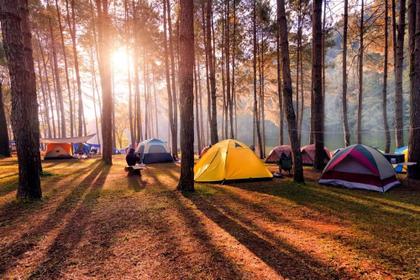 Imagem de Kit barraca camping 5-8 pessoas + colchão casal inflável