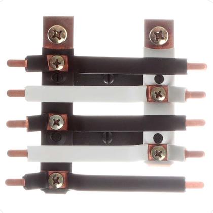Imagem de Kit Barramento Bifásico 150A para 10 Circuitos com Termo Retrátil