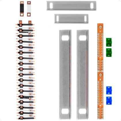 Imagem de Kit Barramento Bifásico 225A para 70 Circuitos com Termo Retrátil