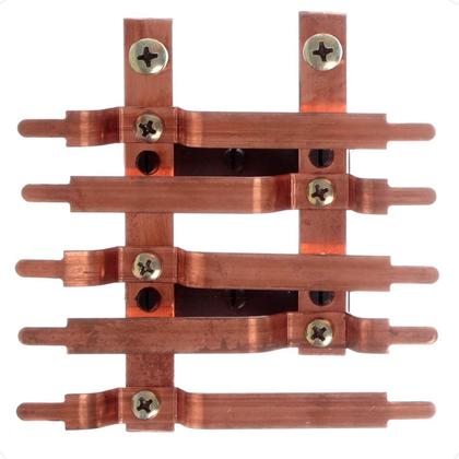 Imagem de Kit Barramento Bifásico 80A para 10 Circuitos com Placa de Policarbonato