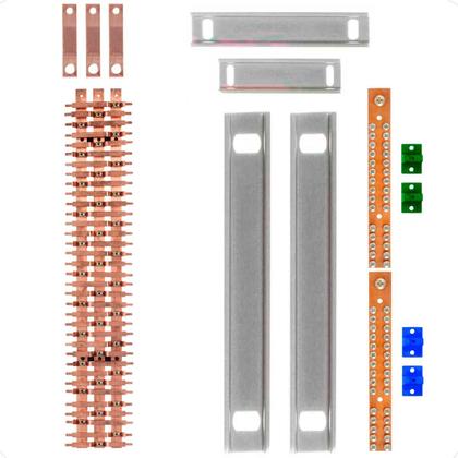 Imagem de Kit Barramento Trifásico 150A para 70 Circuitos com Placa de Policarbonato
