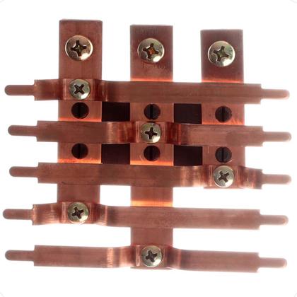 Imagem de Kit Barramento Trifásico 80A para 10 Circuitos com Placa de Policarbonato