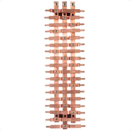 Imagem de Kit Barramento Trifásico 80A para 36 Circuitos com Placa de Policarbonato