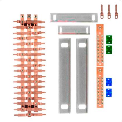 Imagem de Kit Barramento Trifásico 80A para 36 Circuitos com Placa de Policarbonato
