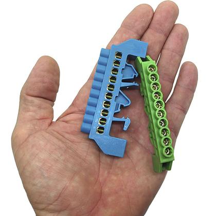 Imagem de Kit Barramentos com 1 Neutro e 1 Terra para Trilhos Din ou Fixo 10 Furos