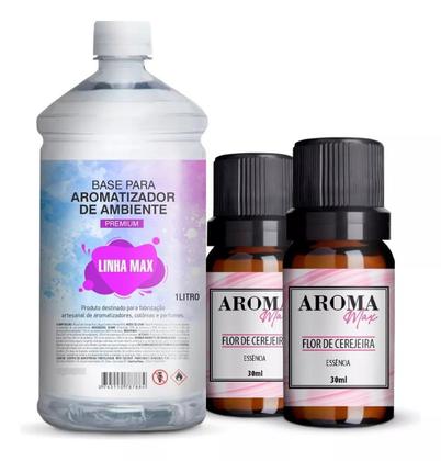 Imagem de Kit Base Aromatizador 1 Litro + 2 Essencias 10Ml Capim Limão