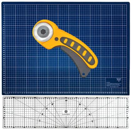 Imagem de Kit base corte + regua 15x60 + 1 cortador circular patchwork