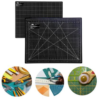 Imagem de Kit Base de Corte 60x45 Gabarito Encadernação Cartonagem Esquadros Estilete de Precisão Régua 60cm Dobradeira Vincador