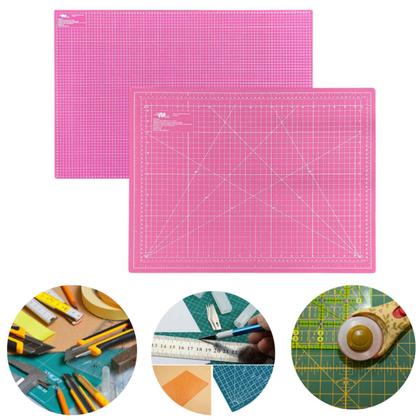 Imagem de Kit Base de Corte 60x45 Gabarito Encadernação Cartonagem Esquadros Estilete de Precisão Régua 60cm Dobradeira Vincador