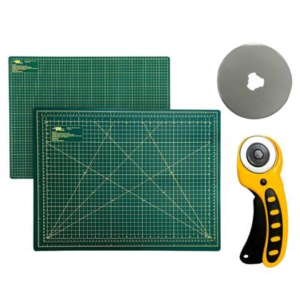 Imagem de Kit Base de Corte Placa Apoio Para Mesa A2 60x45cm Cortador de Tecido 45mm + 1 lamina de Reposição