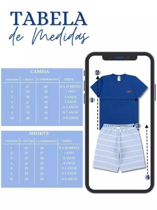 Imagem de Kit Básico 10 Peças Roupa bebê Menino 5 Camisetas Básicas 5 Bermudas 5 Conjuntos Lisos bebê Menino