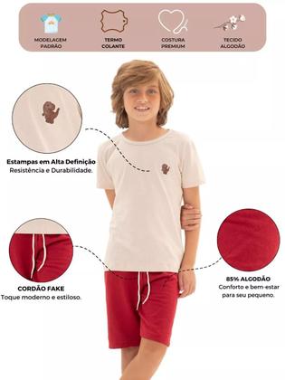 Imagem de Kit Básico 10 Peças Roupa Infantil Menino 5 Camisetas Básicas 5 Bermudas 5 Conjuntos Lisos Menino